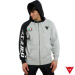 Dainese Racing Service Full-Zip Hoodie - GLACIER-GREY/BLACK