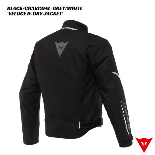 Dainese Veloce D-Dry Jacket - BLACK/CHARCOAL-GREY/WHITE