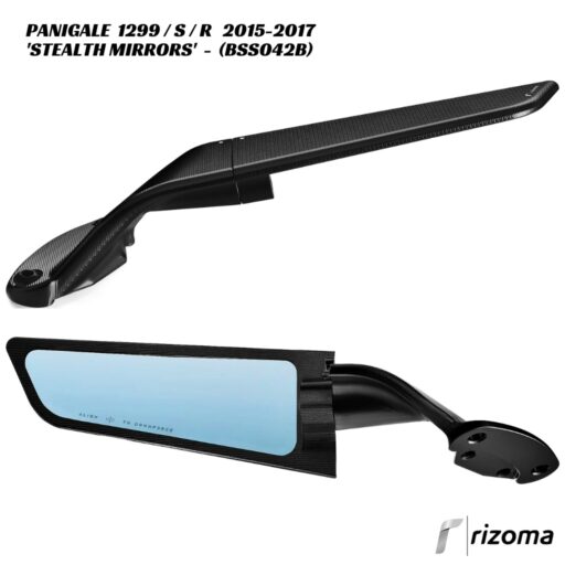 Rizoma Stealth Mirrors - BLACK - BSS042B - Ducati Panigale 1299 / S / R 2015-2017