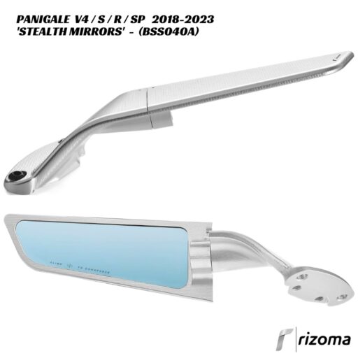 Rizoma Stealth Mirrors - SILVER - BSS040A - Ducati Panigale V4 / S / R / SP 2018-2023