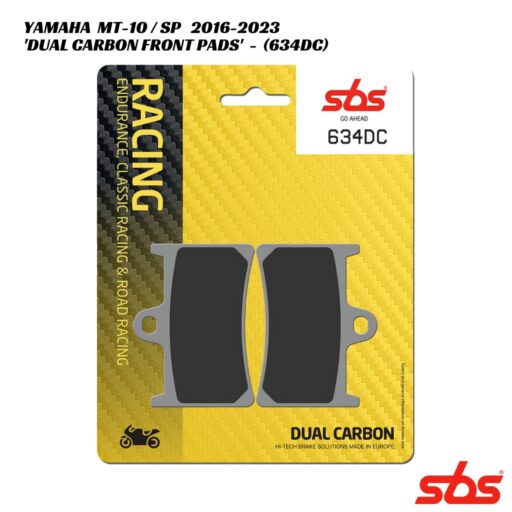 SBS Dual Carbon Racing Front Brake Pads - 634DC - Yamaha MT-10 / SP 2016-2023