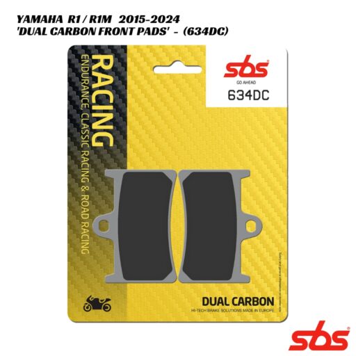 SBS Dual Carbon Racing Front Brake Pads - 634DC - Yamaha R1 / R1M 2015-2024