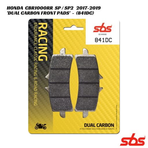 SBS Dual Carbon Racing Front Brake Pads - 841DC - Honda CBR1000RR SP / SP2 2017-2019