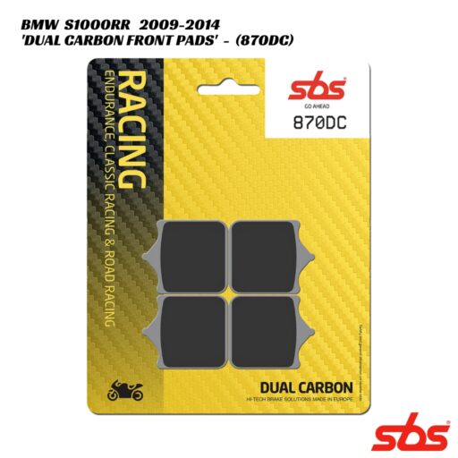 SBS Dual Carbon Racing Front Brake Pads - 870DC - BMW S1000RR 2009-2014