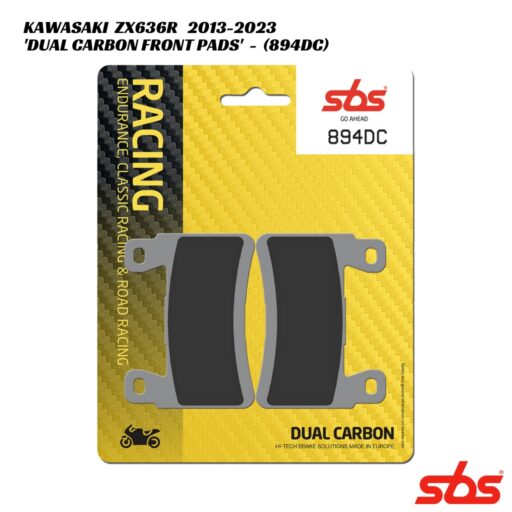 SBS Dual Carbon Racing Front Brake Pads - 894DC - Kawasaki ZX636R 2013-2023