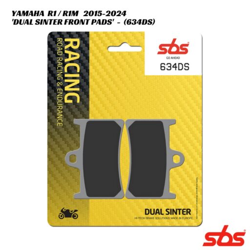 SBS Dual Sinter Racing Front Brake Pads - 634DS - Yamaha R1 / R1M 2015-2024