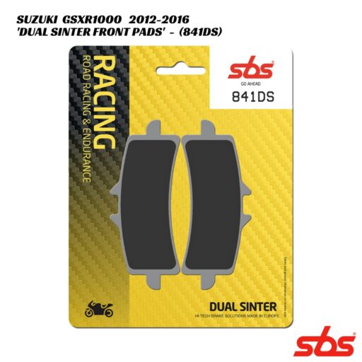 SBS Dual Sinter Racing Front Brake Pads - 841DS - Suzuki GSXR1000 2012-2016