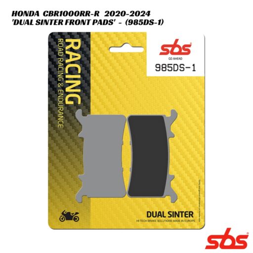 SBS Dual Sinter Racing Front Brake Pads - 985DS-1 - Honda CBR1000RR-R 2020-2024
