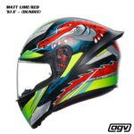 AGV K1 S Helmet - DUNDEE - MATT LIME/RED