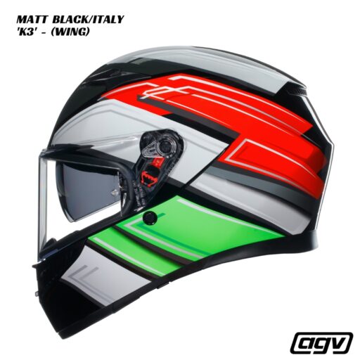 AGV K3 Helmet - WING - MATT BLACK/ITALY