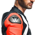 Dainese AVRO 4 2PCS Leather Suit - BLACK-MATT/FLUO-RED/WHITE