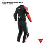 Dainese AVRO 4 2PCS Leather Suit - BLACK-MATT/FLUO-RED/WHITE