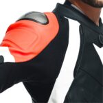 Dainese AVRO 4 2PCS Leather Suit - BLACK-MATT/FLUO-RED/WHITE