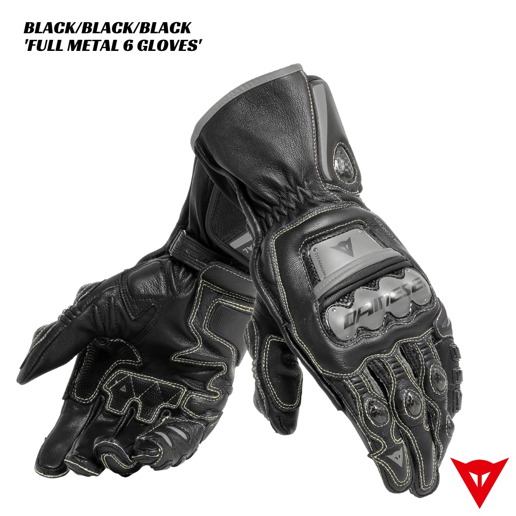Dainese Full Metal 6 Leather Gloves - BLACK/BLACK/BLACK