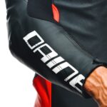 Dainese TOSA 1PC Leather Suit - BLACK/FLUO-RED/WHITE