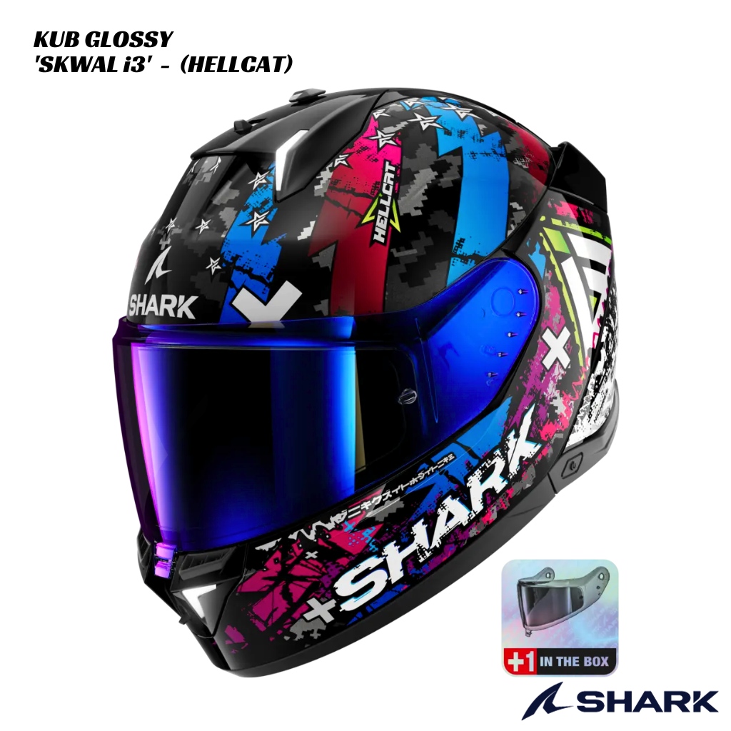 Shark Skwal i3 Hellcat KUB (1) Shark Skwal i3 - Hellcat KUB - Extra Dark Visor Included