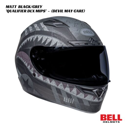 Bell Qualifier DLX MIPS Devil May Care Helmet - MATT BLACK/GREY