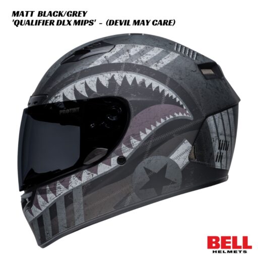 Bell Qualifier DLX MIPS Devil May Care Helmet - MATT BLACK/GREY