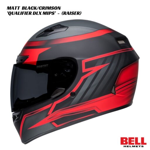 Bell Qualifier DLX MIPS Raiser Helmet - MATT BLACK/CRIMSON