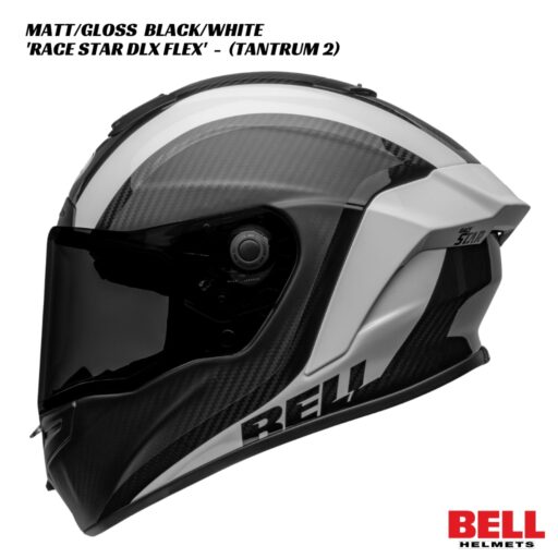 Bell Race Star DLX Flex Carbon Helmet - Tantrum 2 - MATT/GLOSS BLACK/WHITE