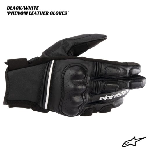 Alpinestars Phenom Leather Gloves - BLACK/WHITE