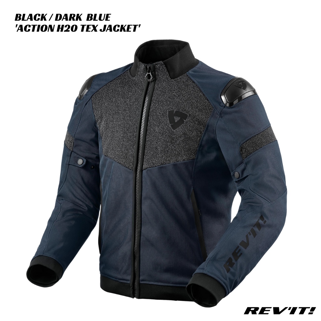 Revit Action H2O Motorcycle Textile Jacket - BLACK/DARK BLUE