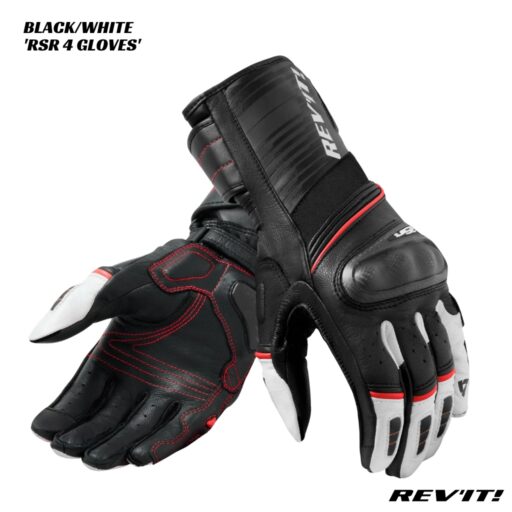 Revit RSR 4 Leather Gloves - FGS176 - BLACK/WHITE