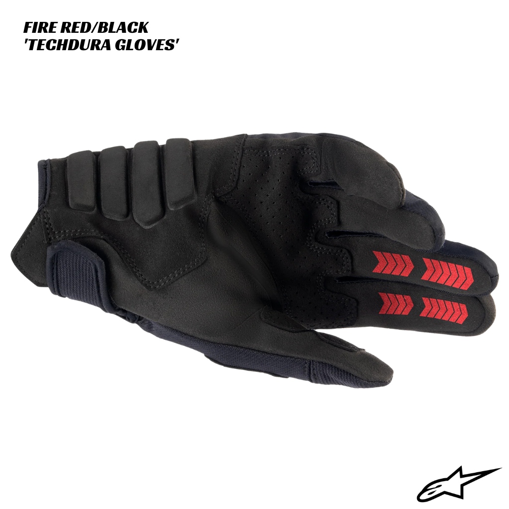 Alpinestars Techdura Gloves - FIRE RED/BLACK