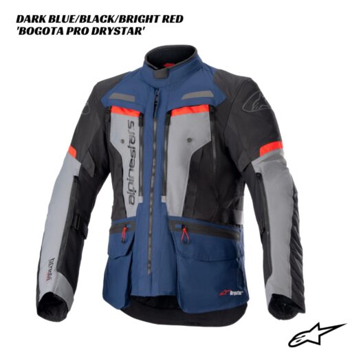 Alpinestars Bogota Pro Drystar Jacket DARK BLUE BLACK BRIGHT RED 1