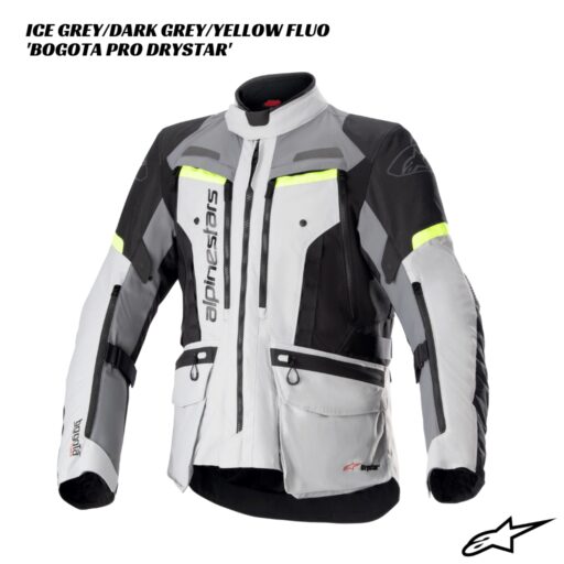 Alpinestars Bogota Pro Drystar Jacket ICE GREY DARK GREY YELLOW FLUO 1