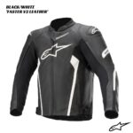 Alpinestars Faster V2 Leather Jacket BLACK WHITE 1