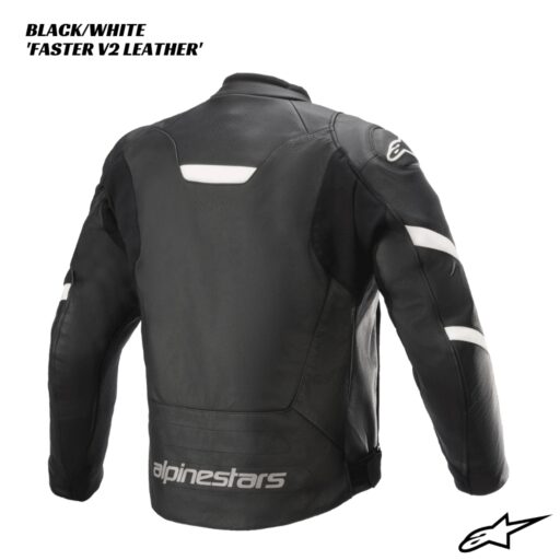 Alpinestars Faster V2 Leather Jacket BLACK WHITE 2