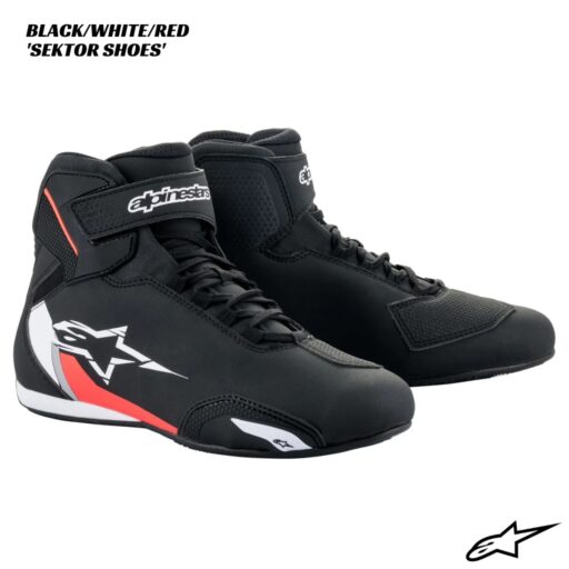 Alpinestars Sektor Shoes - BLACK/WHITE/RED