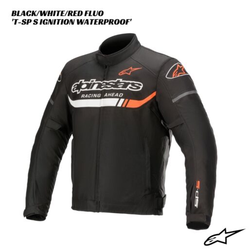 Alpinestars T-SP S Ignition Waterproof Jacket BLACK WHITE RED FLUO 1