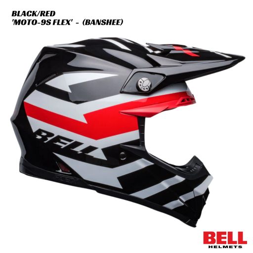 Bell Moto-9S Flex Banshee Helmet - ECE 22/06 - BLACK/RED