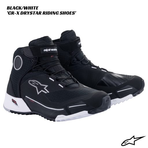 Alpinestars CR-X Drystar Riding Shoes - BLACK/WHITE