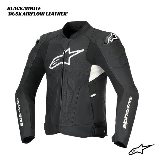 Alpinestars Dusk Airflow Leather Jacket - BLACK/WHITE