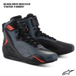 Alpinestars Faster-4 Shoes - BLACK/GREY/RED FLUO