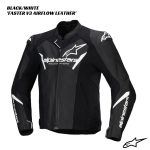 Alpinestars Faster V3 Airflow Leather Jacket BLACK WHITE