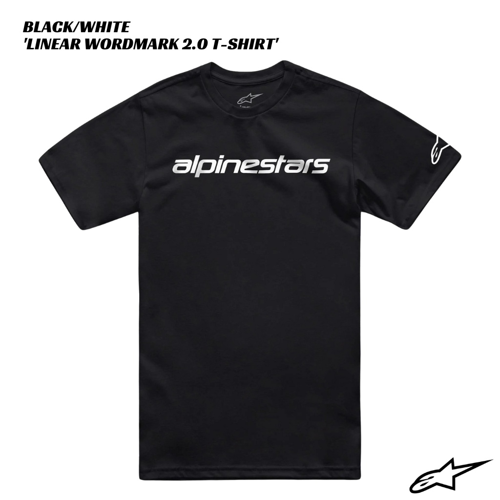 Alpinestars Linear Wordmark 2.0 CSF T-Shirt - BLACK/WHITE