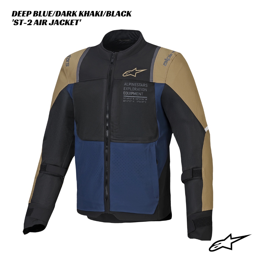 Alpinestars ST-2 Air Jacket - DEEP BLUE/DARK KHAKI/BLACK