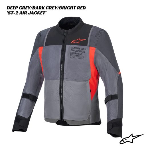 Alpinestars ST-2 Air Jacket - DEEP GREY/DARK GREY/BRIGHT RED