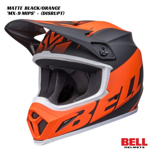 Bell MX-9 MIPS Disrupt Helmet - MATTE BLACK/ORANGE