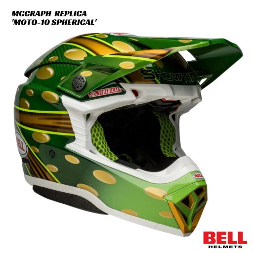 Bell Moto-10 Spherical McGraph Replica Helmet - GOLD/GREEN