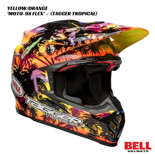 Bell Moto-9S Flex Tagger Tropical Fever - ECE 22/06 - YELLOW/ORANGE