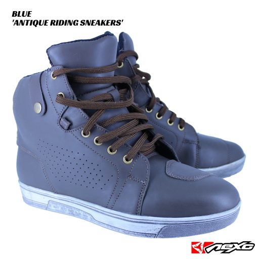 Nexo Antique Motorcycle Riding Sneakers / Shoes - BLUE