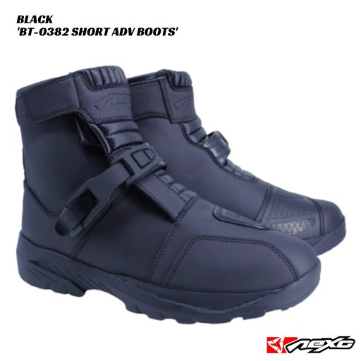 Nexo BT-0382 Short Adventure Boots - SINGLE STRAP - BLACK