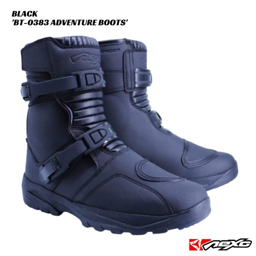 Nexo BT-0383 Adventure Boots - DOUBLE STRAP - BLACK