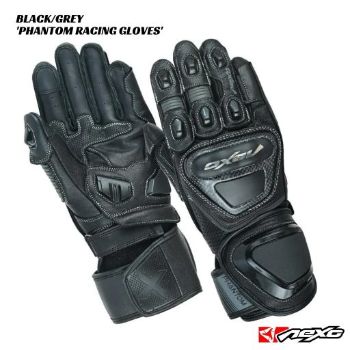 Nexo Phantom Racing Leather Gloves - BLACK/GREY
