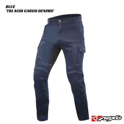 Nexo Tri Acid Cargo Riding Denims - BLUE